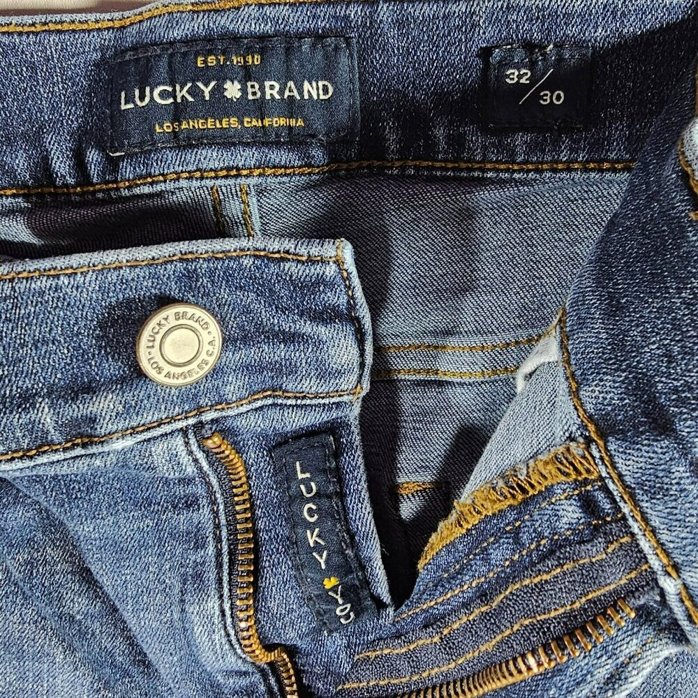 Lucky Brand 221 Straight Leg Stretch Jeans Men's Size 30x28" Medium Blue Wash - Picture 4 of 10